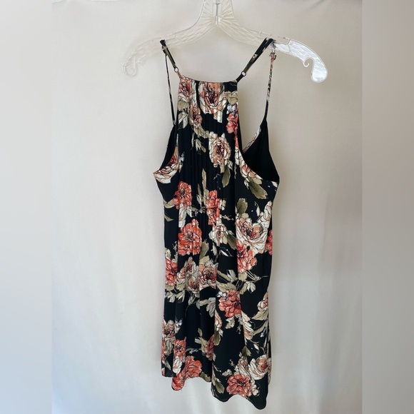 Sanctuary spring fling black and floral pleats spaghetti strap mini dress size M - Picture 5 of 5